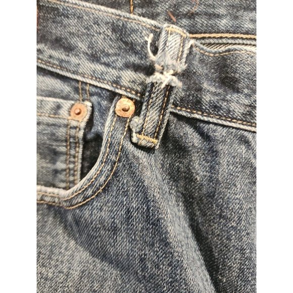 MEN'S LEVIS 501 SZ 33X34 LEVIS DARK WASH BOOT CUT BUTTON FLY 80'S 90'S JEANS - Picture 10 of 10